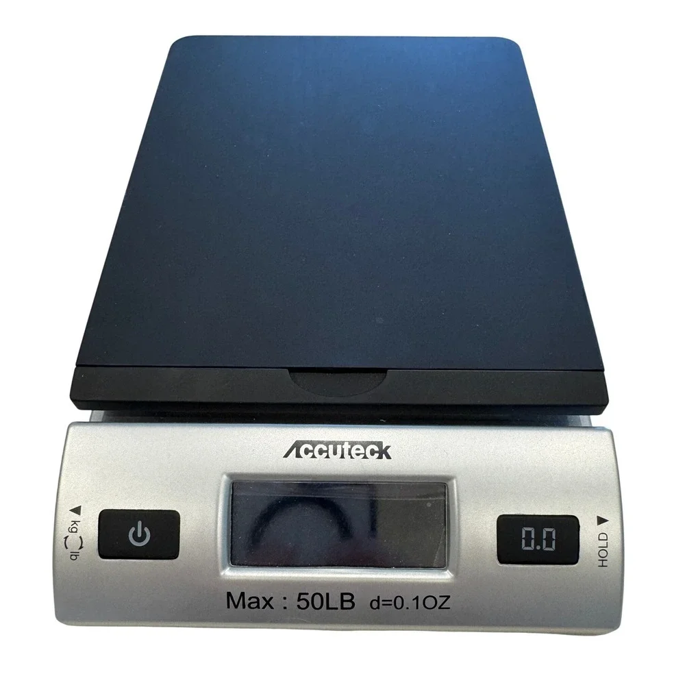 Accuteck W-8250-50BS Digital Postal Scale 50lb Capacity Silver Black Shipping